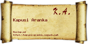 Kapusi Aranka névjegykártya